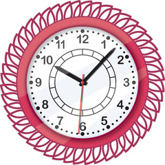 Circular Wall Clock with pink/Magenta color frame