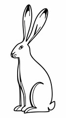 Obraz premium One line vector drawing - hare