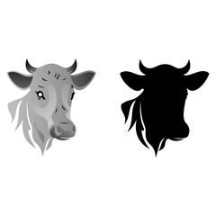 holstein cow portrait vector symbol illustration style