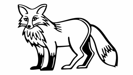 Fototapeta premium One line vector drawing - fox