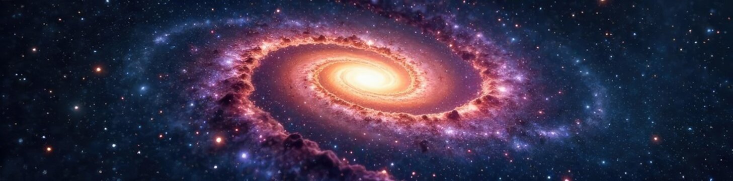 A breathtaking view of a spiral galaxy, swirling arms of dust and gas illuminated by countless stars Perfect for astronomy, space exploration, and science fiction projects , pattern, spiral arms