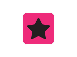 Star icon in round box icon and illustration 
