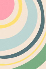 Obraz premium Vertical background art modern minimalist summer autumn and spring design with abstract round multicolored stripes. Vector illustration.