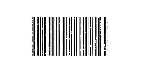 Simple scratched vector barcode icon isolated on white, isolated, product