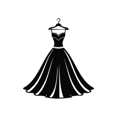 Wedding Dress Silhouette &ndash; Bridal Gown Vector Icon
