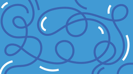 Abstract Blue Background with Seamless Hand Drawn Swirls Design 