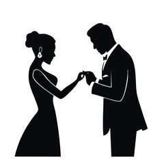 Ring Exchange Silhouette – Wedding Ceremony Moment