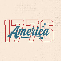 Fototapeta premium Retro Patriotic Typography – 1776 American Style, Classic American Typography – 1776 Edition