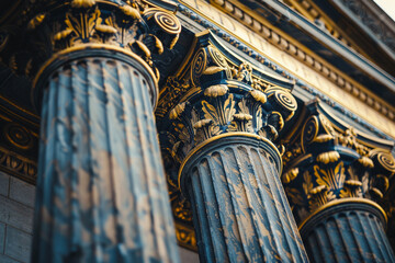 Ornate Columns of a Historic Building