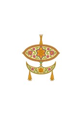 Traditional Malay Wau Kite Vector with Floral Motif