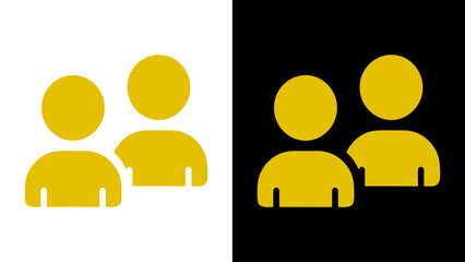 Pair of Users Icon in Yellow and Black