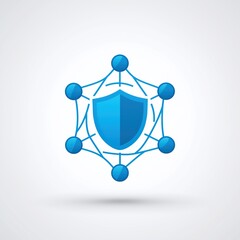 Network Security Shield Icon on White Background