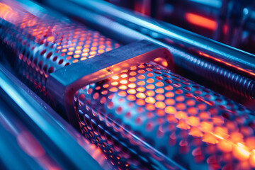 Close-up of a Glowing Red Heat Element in a Toaster Oven
