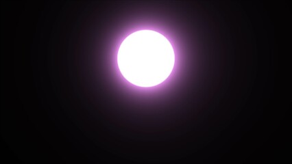 Blue super moon glowing with blue halo isolated on black background