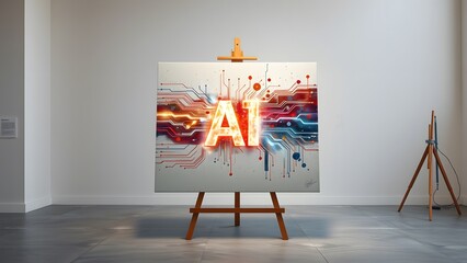 Artificial Intelligence ( AI ) art on clipboard 