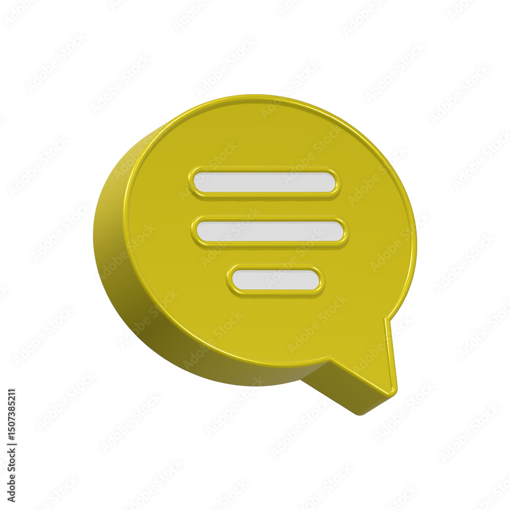 Poster speech bubble chat icon 3d rendering