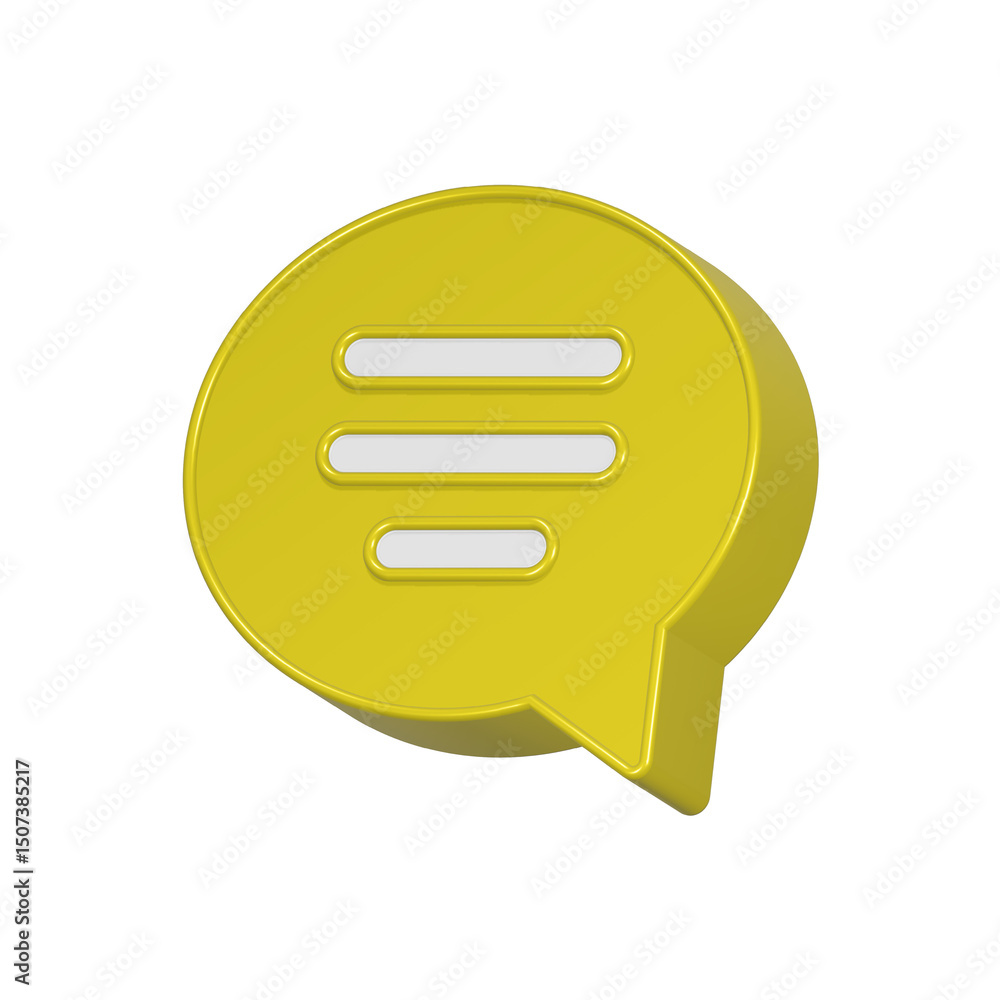 Poster speech bubble chat icon 3d rendering