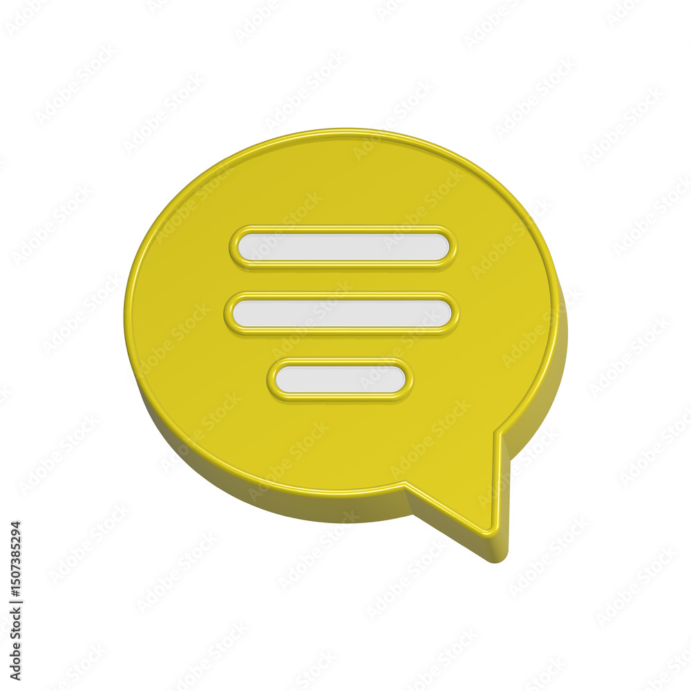 Poster speech bubble chat icon 3d rendering