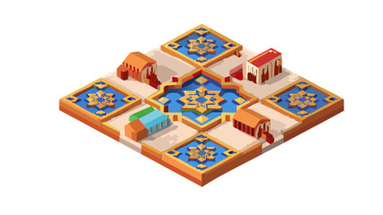 Fototapeta premium Traditional Arabic Motif in Tile Pattern Style 