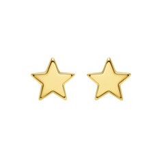 Obraz premium Pair of golden star earrings isolated on white background
