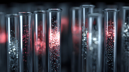 Test Tubes with Bubbles Scientific Research and Experimentation