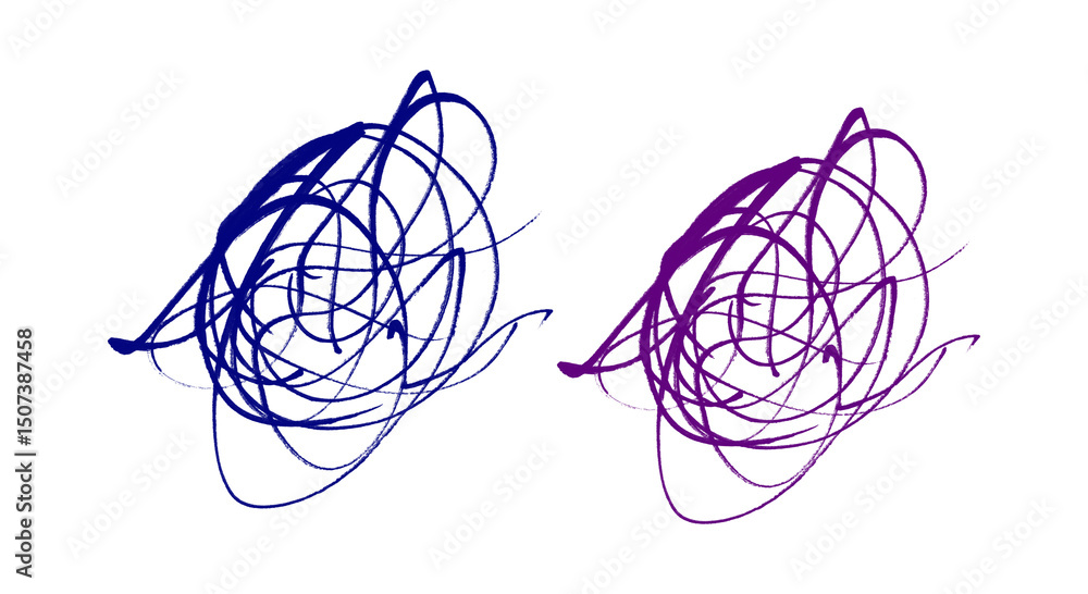 Poster vibrant scribble swirls a colorful design element on transparent backdrop for creative projects in b