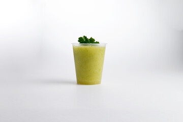 Freshly squeezed vegetable juice in a glass