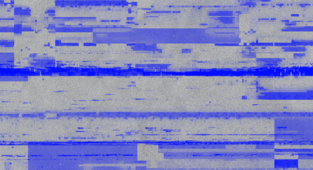 Fototapeta premium Abstract Glitch Art Composition with Distorted Blue Lines and Pixelated Texture for Modern Digital Backgrounds and Creative Graphic Design Projects