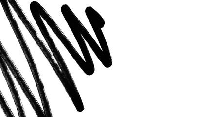 Bold Black Brushstrokes on Clear Layer A Versatile Graphic Resource for Adding Depth and Texture to Digital Artworks and Design Compositions