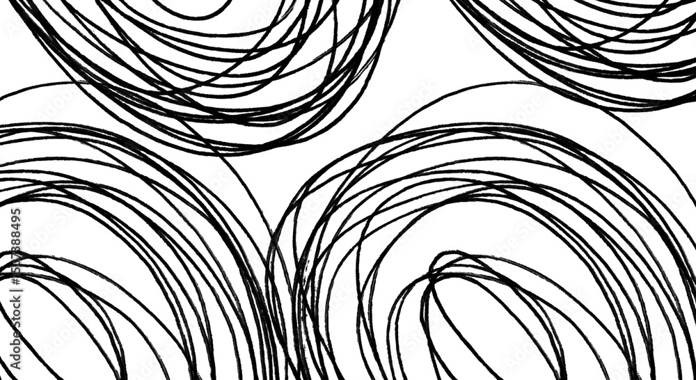 Poster overlapping black scribble circles on transparent backdrop a dynamic design element for creative pro