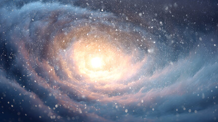 A cosmic spiral The swirling beauty of the galaxy's heart, stars shining bright