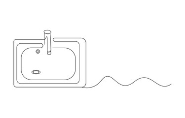 kitchen sink Continuous single line drawing