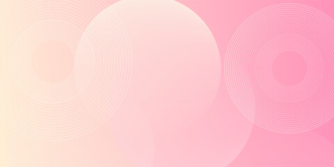 Minimalist banner background, pastel colorful, pink and yellow gradations. Circle effect style geometric, abstract background.