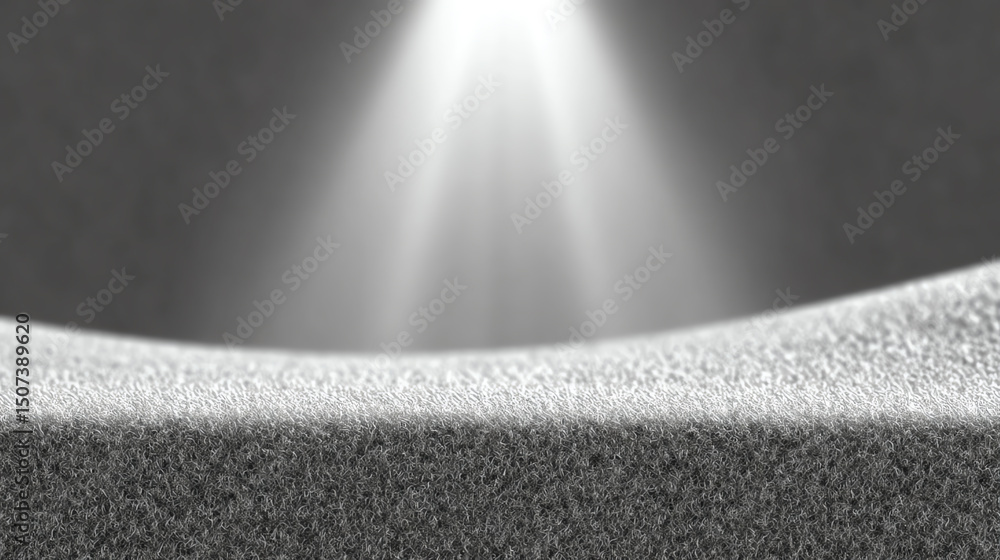 Poster a close-up view of an abstract textured surface illuminated by soft light, creating a serene and min