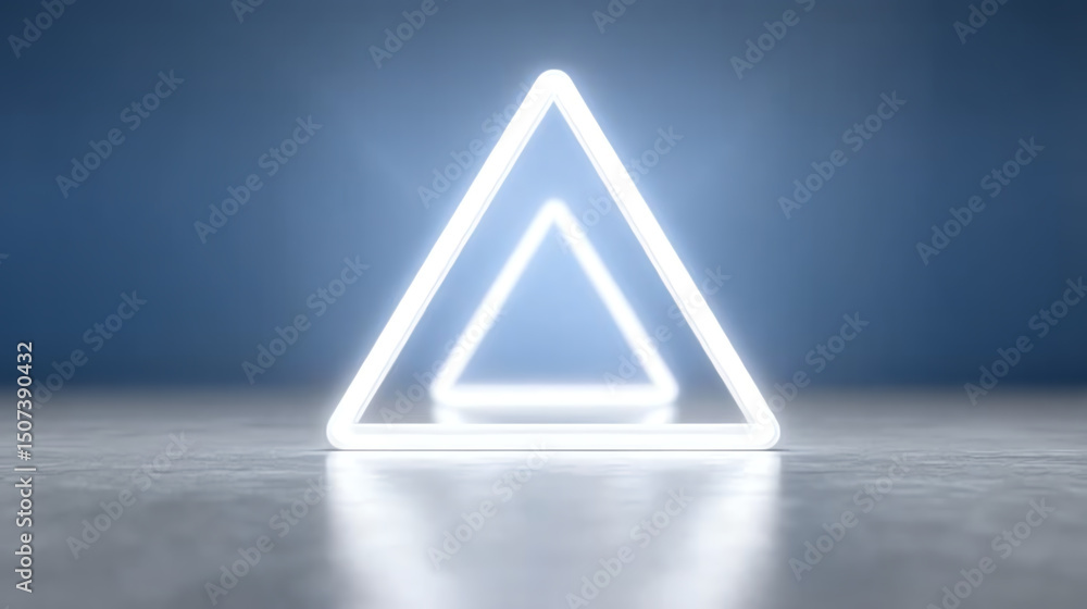 Aufkleber a glowing triangular neon light creates a modern and dynamic atmosphere, perfect for contemporary de