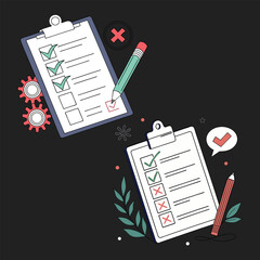 Checklist Clipboard Icons - Multi Series