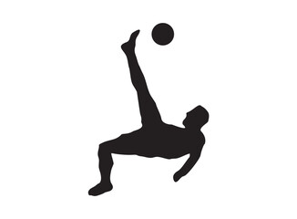 Acrobatic soccer player vector illustration. Dynamic action pose, perfect for sports graphics, athletic branding, posters, and football-themed creative designs.