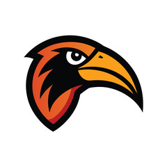 A toucan head mascot logo vector art illustration