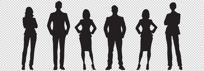 business people standing in group of silhouette. EPS 10