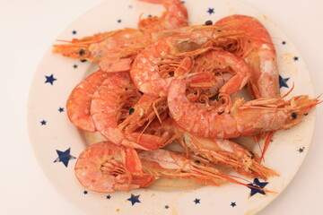 shrimps on a plate