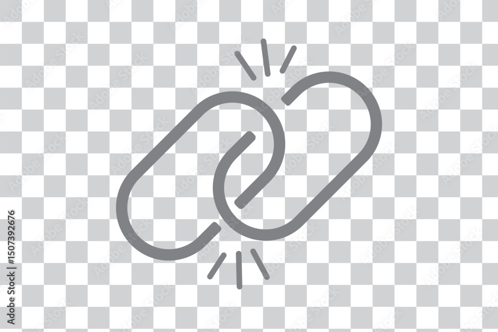 Poster png chain link icon connection symbol, user interface icon on transparent background