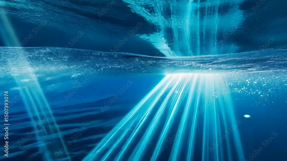 Aufkleber bubbles and light play on the surface of sparkling blue waters, creating a tranquil and enchanting a