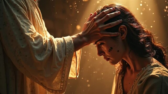 Jesus healing a woman