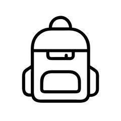 Backpack icon, black and white, for app design