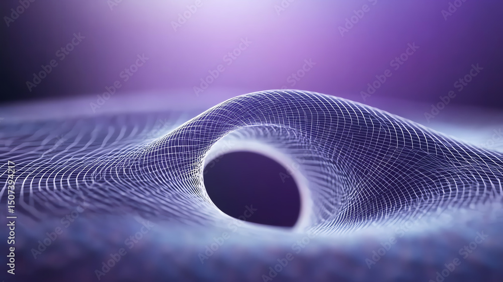 Aufkleber abstract representation of a digital wave, showcasing intricate patterns and a violet hue, evoking a