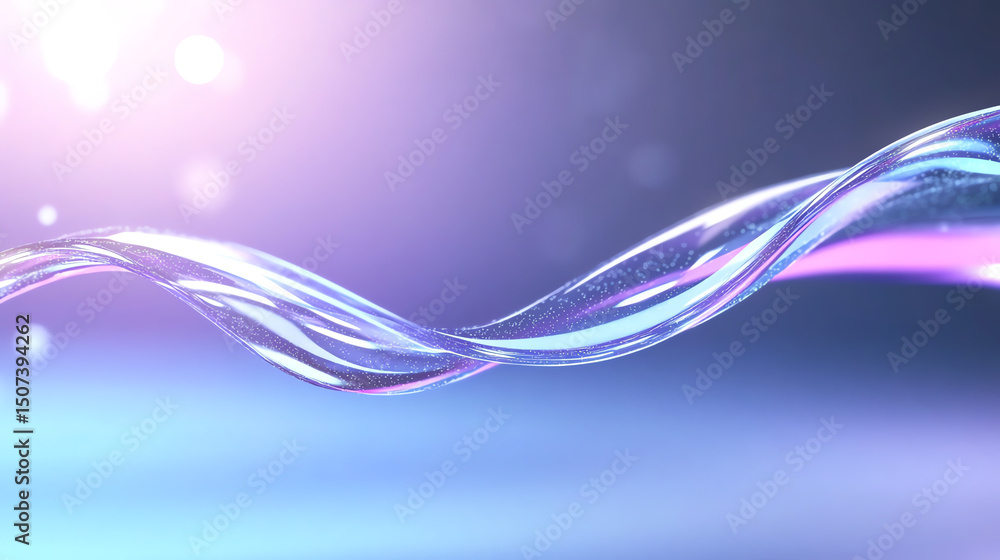 Poster Abstract wave of liquid with stunning light effects creating a mesmerizing visual experience for digital art and design.