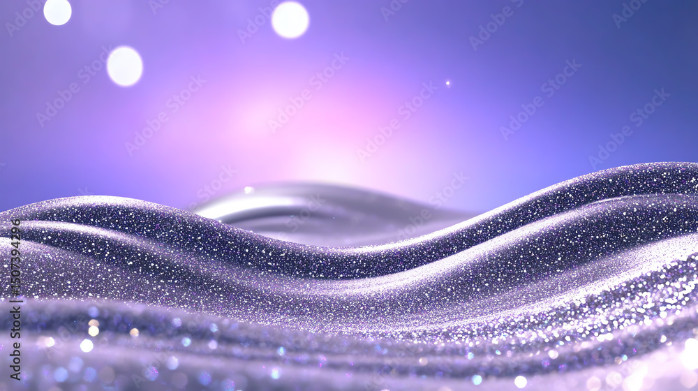Poster abstract waves with glittery textures create a mesmerizing visual in pastel tones, perfect for backg