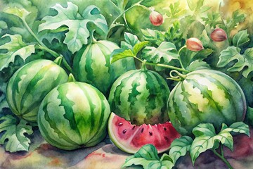 watermelons on the floor