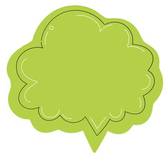 Line frame speech bubble with comic style text balloon. Includes talk dialog bubble, doodle thinking cloud, and line balloon frame design. Vector illustration for conversation UI design.