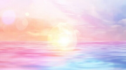 Obraz premium Artistic blurred sunrise scene with pastel hues, perfect for serene landscapes, backgrounds, and creative designs.